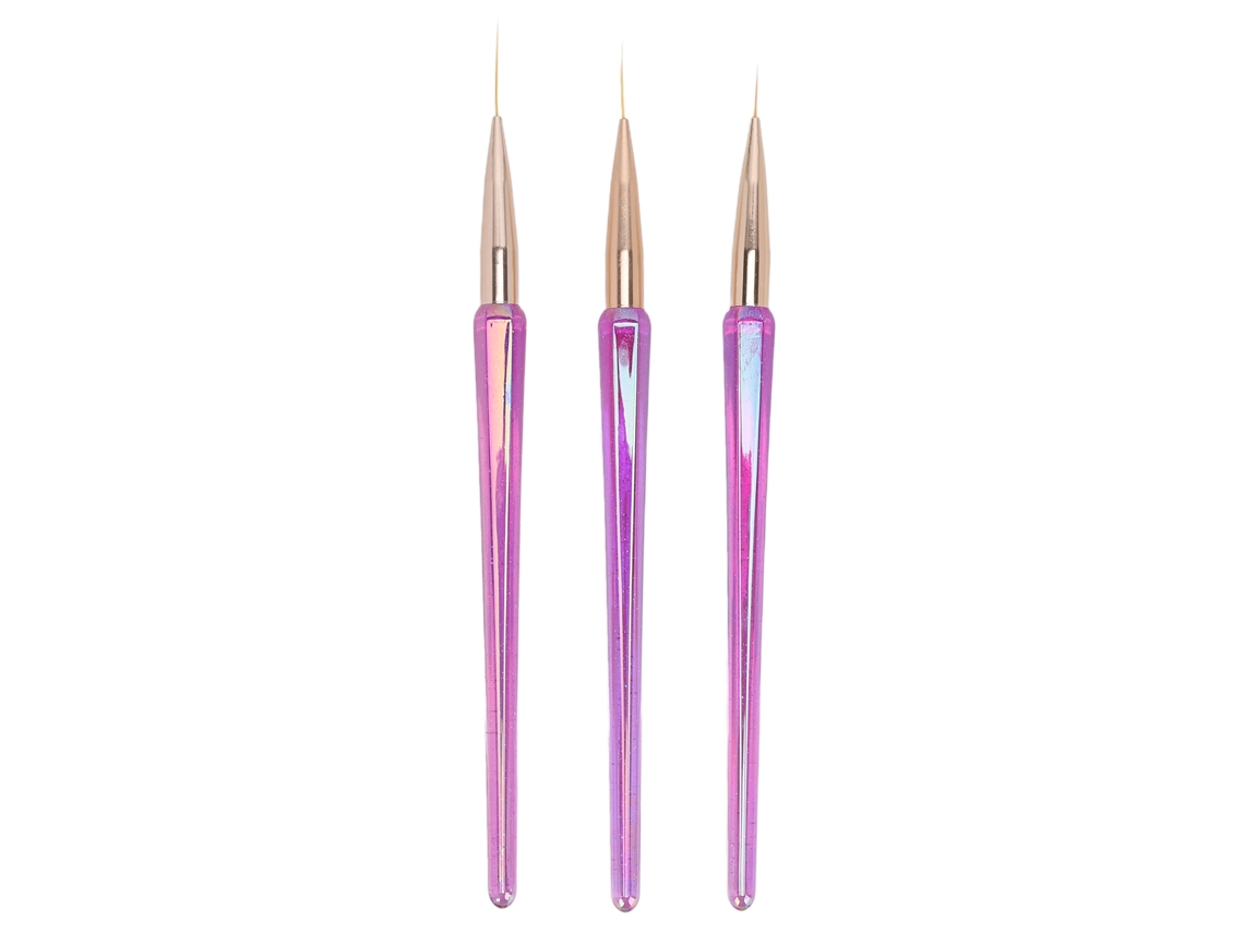Set De 3 Pincéis Para Unhas Artísticas 12/16/21mm Pincéis Finos Para Linhas E Desenhos De Unhas