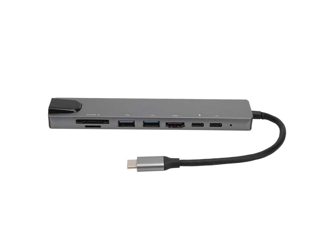 Estação De Docking 8 Em 1 Conversor Multifuncional Type-c Adaptador De Energia Plug-in Hub Na Tela
