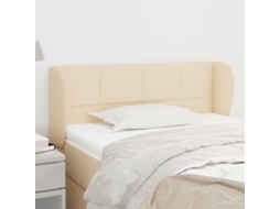 Vidaxl Cabeceira De Cama C/ Abas Tecido 103x23x78/88 Cm Creme
