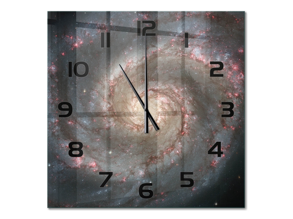 Relógio De Parede Preto Decorativo Quadrado Espelharte (60x60 Cm)