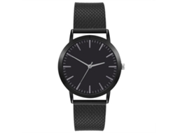 Reloj De Pulsera Cuarzo Para Hombre Y Mujer Con Dial Redondo Y Correa Plástica Negro