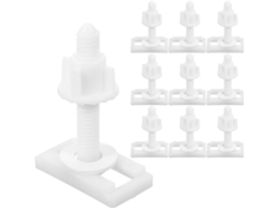 Conjunto Genérico De 10 Parafusos E Porcas Em Abs Para Fixação Tampas Assento Sanitário, Brancos, Com Melhor