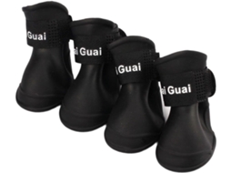 Botas Impermeáveis Cães Com Proteção, Pretas, Tamanho G