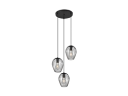 Suspensão Decorativa Em Metal Preto Com Grade E27 Diâmetro 450mm Braytron