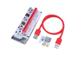 Conjunto De Cartão Pci-e Riser Pcie 1x A 16x Adaptador 4 Pinos 6 Pinos Sata Power Usb 3.0 Cabo
