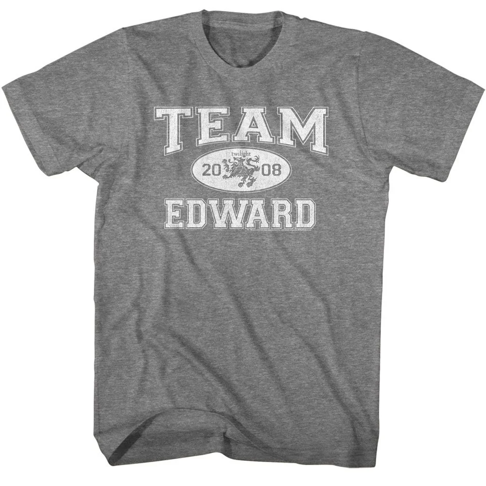 Unisex Adult T-shirt Rockinstone Twilight Movie Team Edward Solid Graphite Sizes