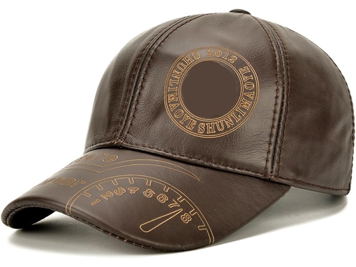 Boné de couro SFUSHOS, masculino, casual, outono/inverno