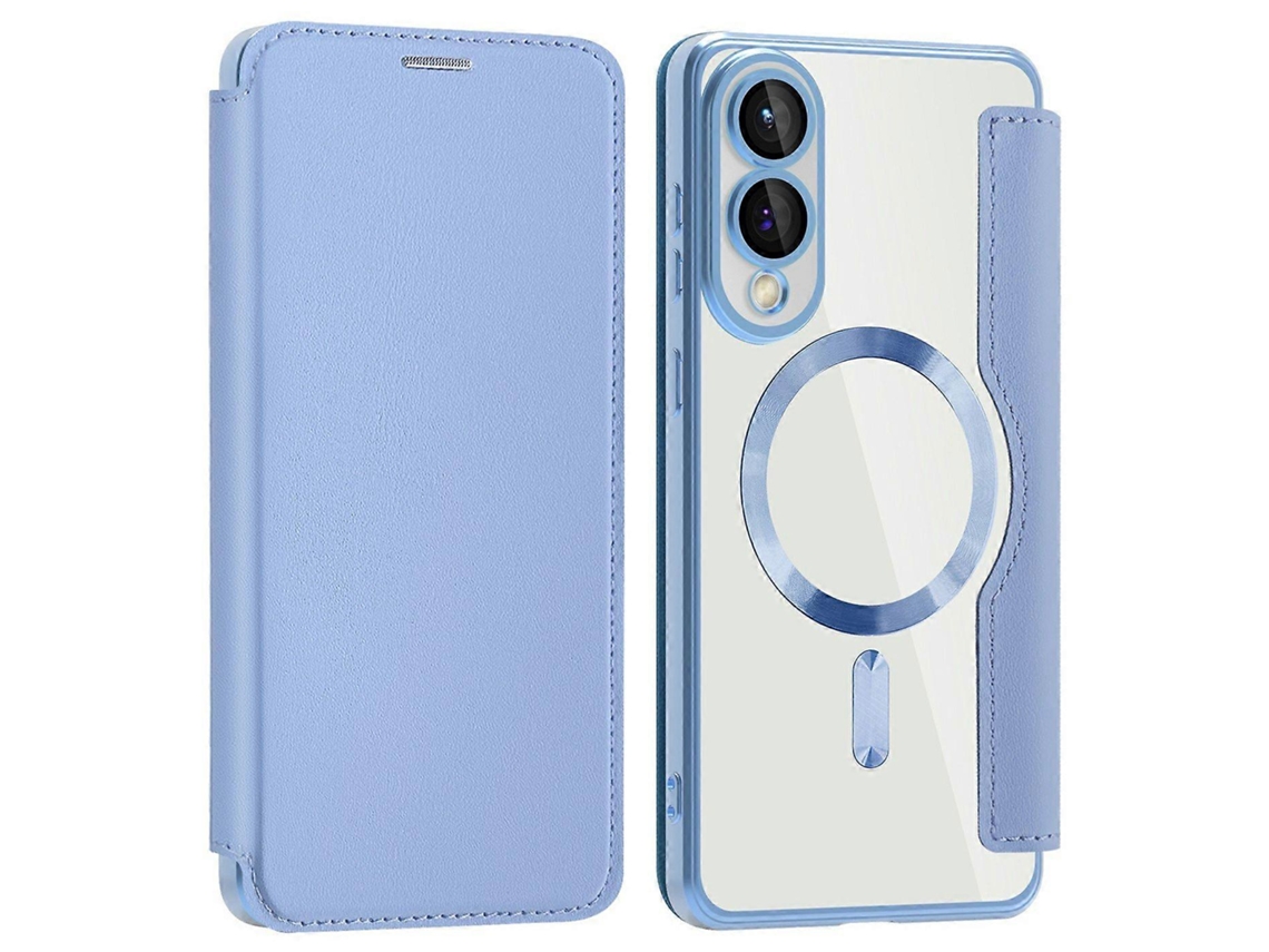 Capa De Couro Para Samsung Galaxy S25 Edge Compatível Com Magsafe Com Bloqueio Rfid