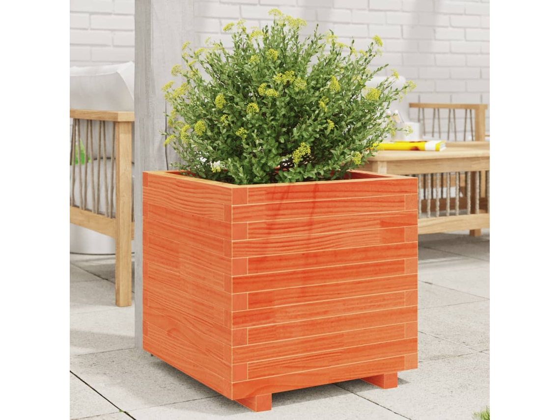 Vidaxl Vaso/floreira De Jardim 50x50x49,5 Cm Pinho Maciço Castanho Mel