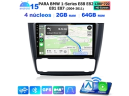 Rádio Carplay Sem Fios 9" para Bmw Série 1 E81 E82 E87 E88 2004 2011 2gb+64gb Android Auto Wifi Gps 4 Núcleos JUNSUN