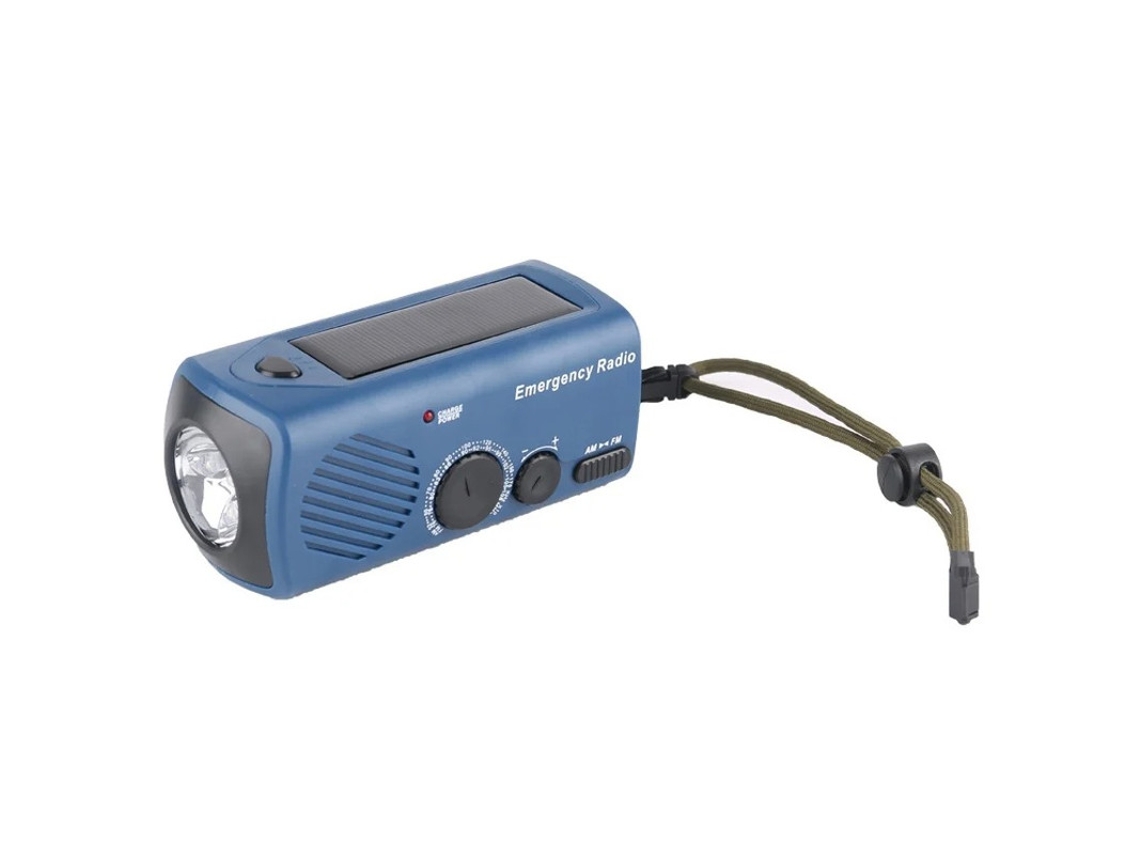 Rádio com manivela solar de 3000 mAh com lanterna multifuncional azul BESTVITE