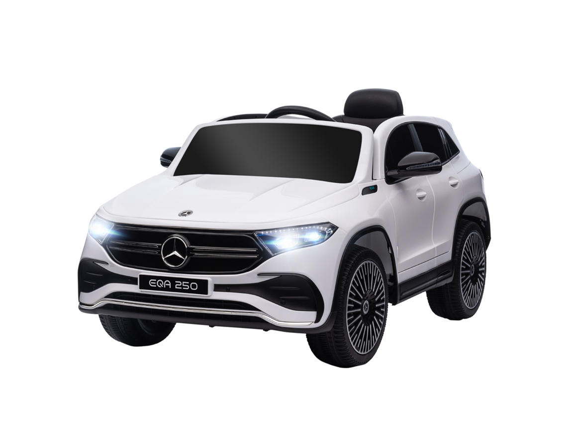 Carro Elétrico Para Crianças Mercedes-benz Eqa 12v Com Música Buzina Velocidade 3-8 Km/h 111,5x69x52,5 Cm Branco