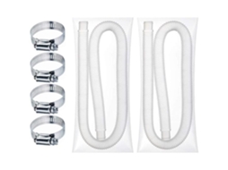 Mangueira de substituição para piscina, 2 peças, acessórios de mangueira de bomba de filtro com 4 clipes de metal, mangueira longa para piscina