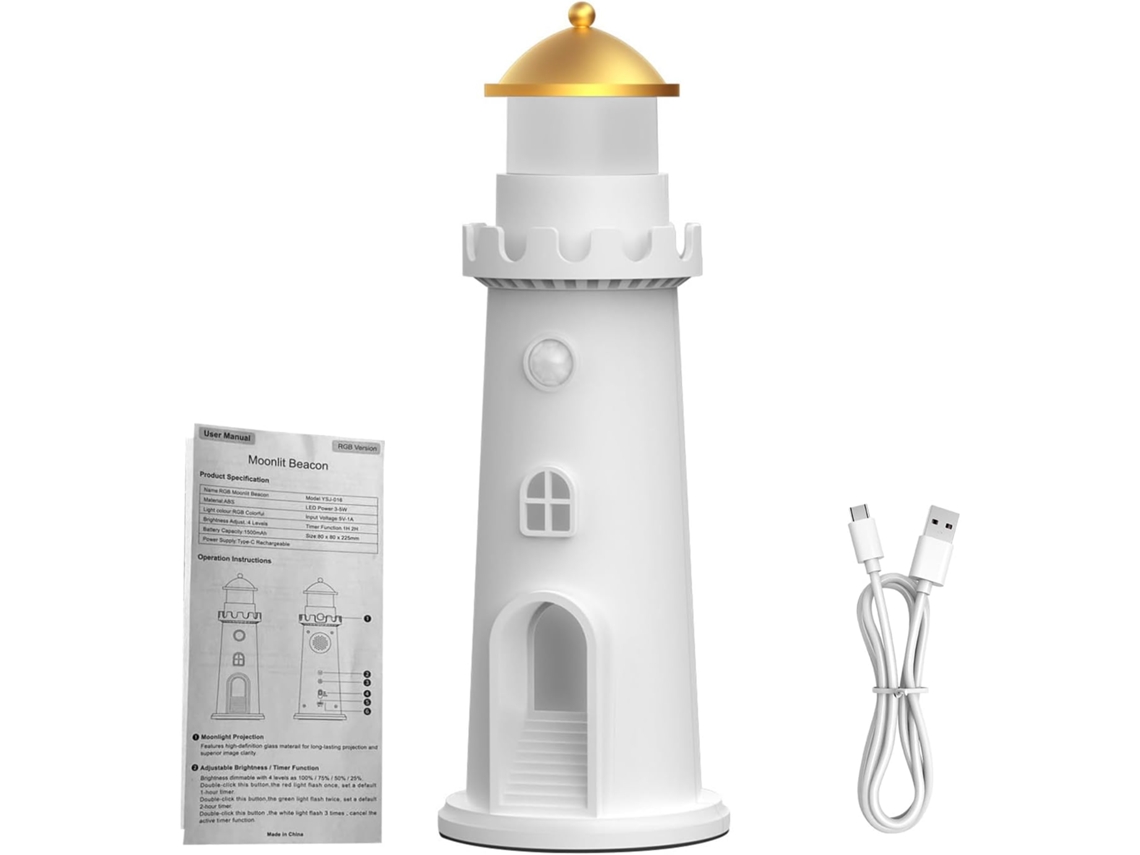 Luminária De Projeção Domary Headlight Luz Noturna Com Sensor