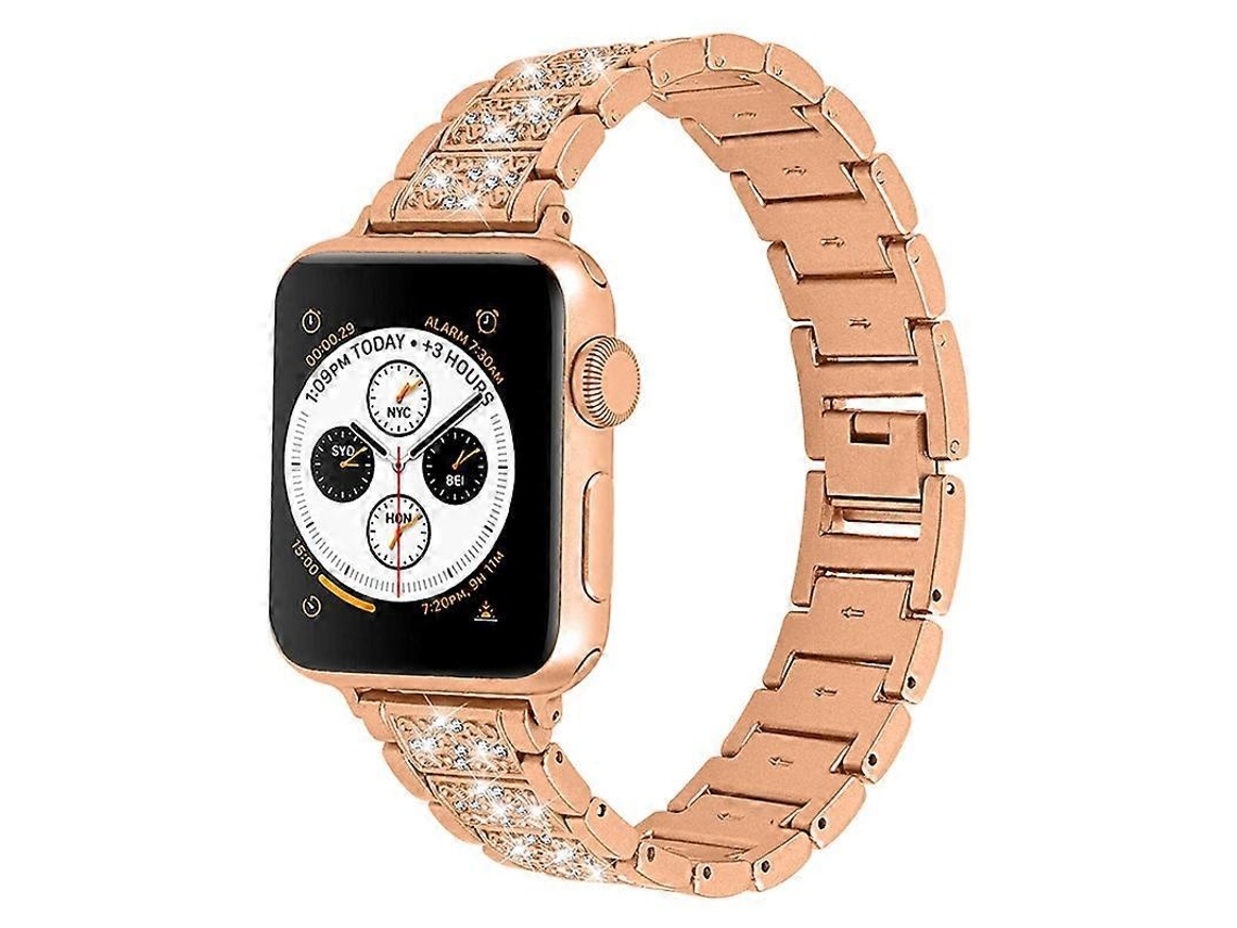 Pulseira De Aço Inoxidável Com Strass Para Apple Watch Series 10 Smartwatch Olysi Shop