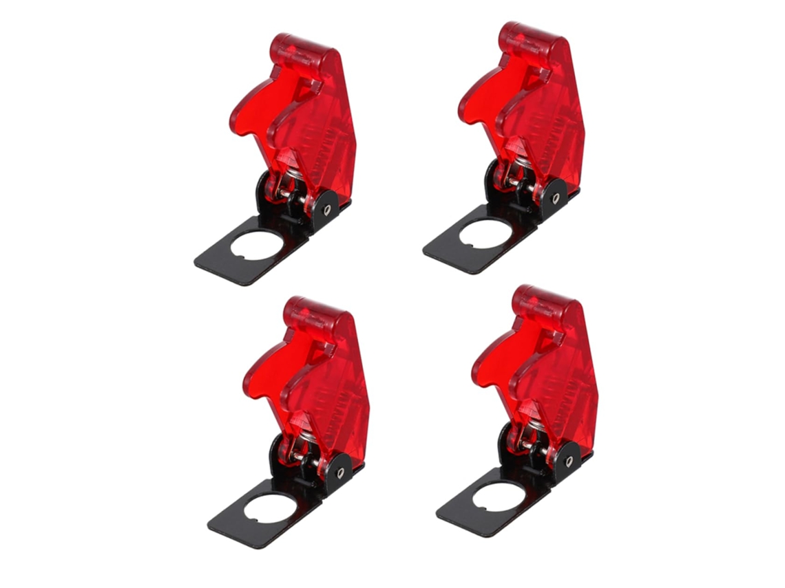 Interruptor Basculante Com Capa Protetora Vermelha De 12 Mm Para Plástico E