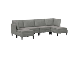 Conjunto 6 Conjunto De Sala De Estar Vidaxl Cinzento-claro Veludo (280 X 140 X 82 Cm)