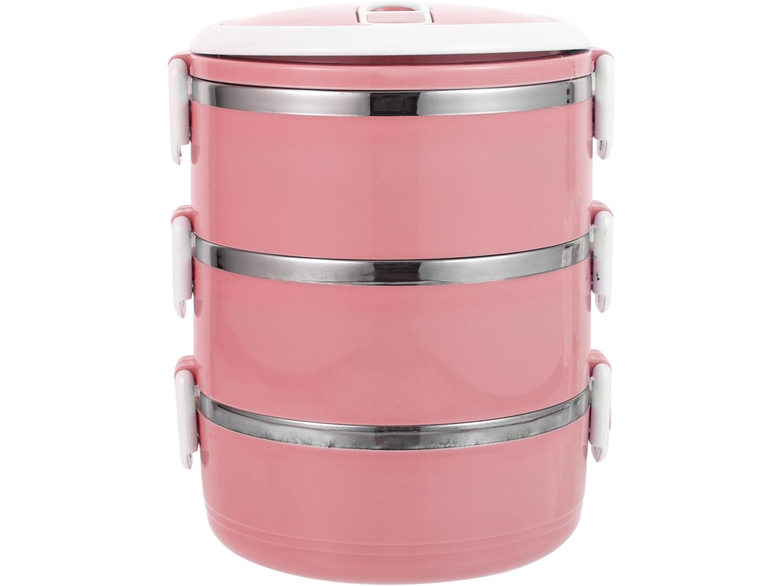 Marmita Bento Em Aço Inoxidável Para Adultos, Com 3 Compartimentos Empilháveis, Mantém A Temperatura, Ideal Para Viagens