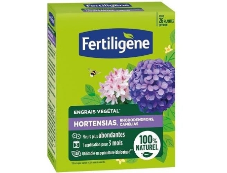 Fertiligene 100 Natural Uab Caixa de 650g para Hortênsias, Rododendros e Camélias