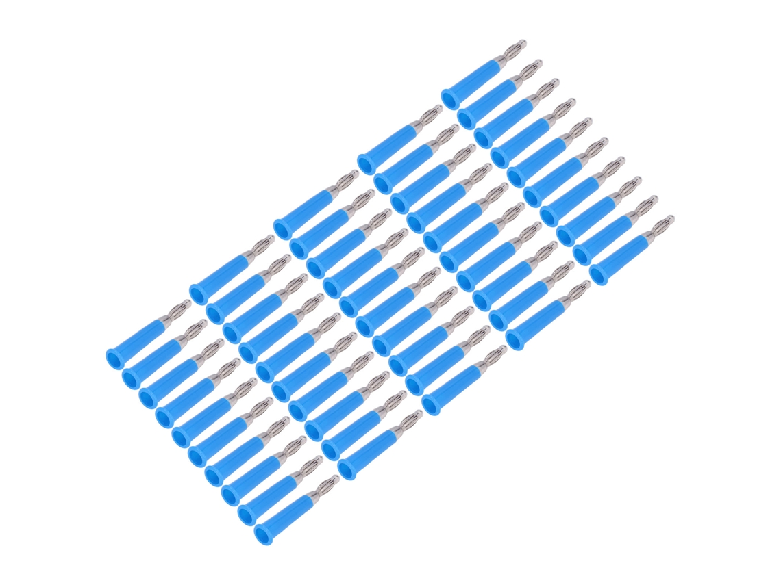 Yuru 50pcs Plugue Banana Lantern de Solda Abs Liga de Zinco Conector para Tomada 4mm Speaker Azul
