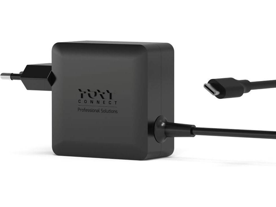 Carregador PORT DESIGNS GaN USB-C para Portáil Connect (65W - Preto)