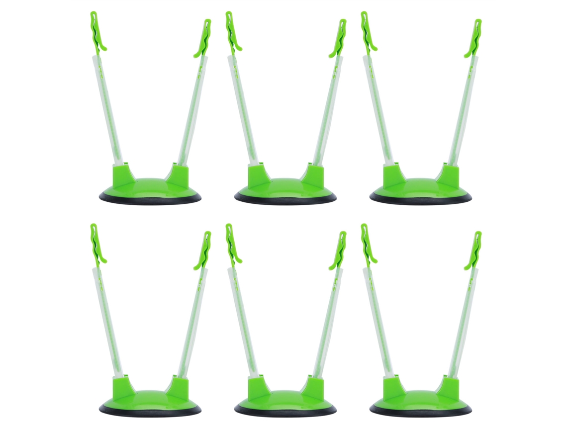 Suporte para Sacolas de Alimentos 6pcs Portátil Ajustável de Plástico Verde para Cozinha