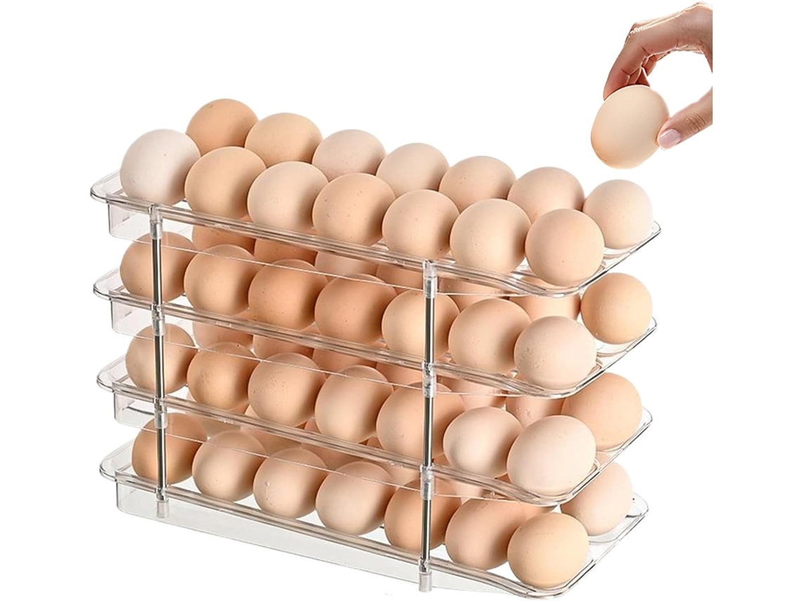 Porte-œufs Pour Réfrigérateur, Range-oeufs Réfrigérateur Avec Distributeur, Support Démontable Clair À 4 Niveaux Pour