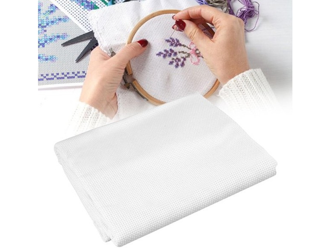 Tecido De Crochet 11ct - Borduço Aida 150 X 100 Cm - 100% Algodão - Durável - Resistente - Lavável Em Máquina