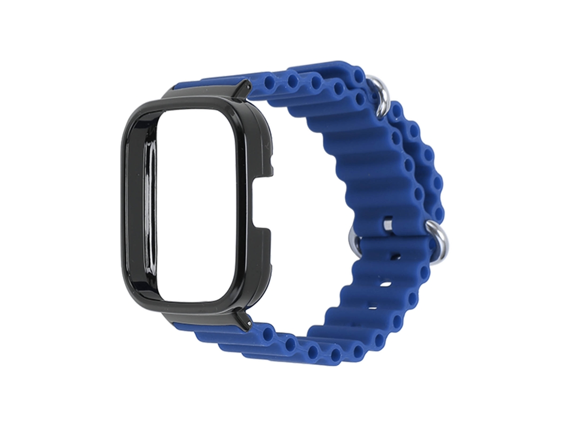 Capa Protetora Pulseira Silicone Ajustável 2 em 1 para Redmi Watch 3 Azul