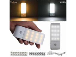Omni luz Noturna para Armário com 12 Leds Recarregáveis, Sensor Pir de Movimento, Colável Usb para Armários e Corredores