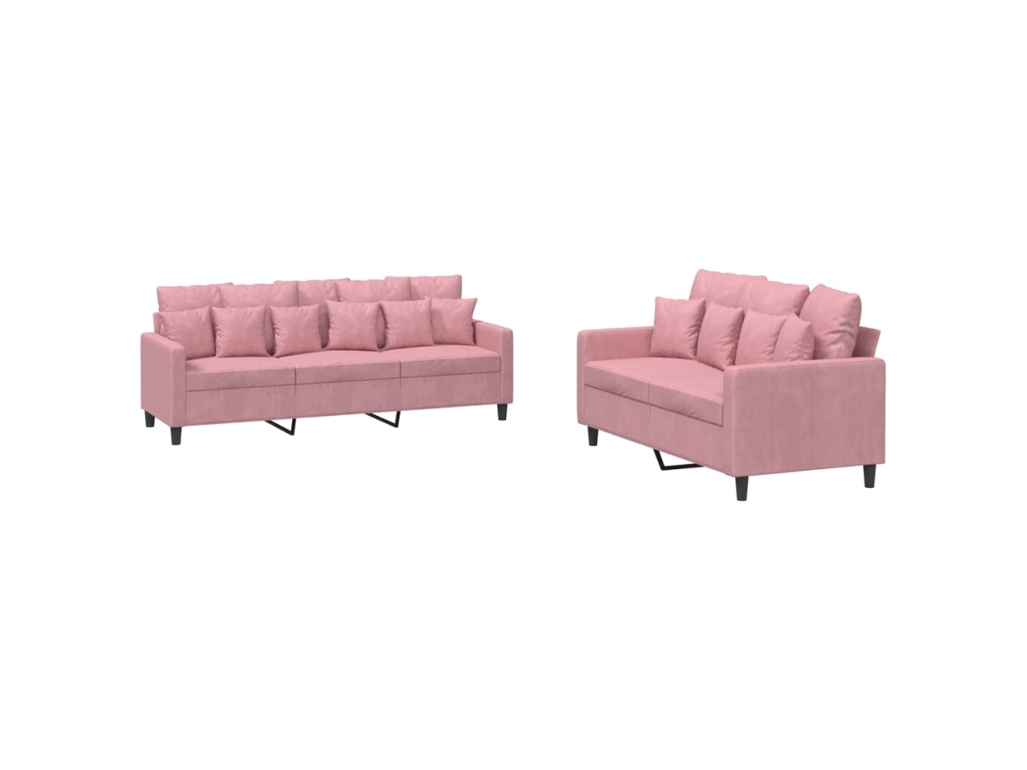Sofa Set, Sofa Sets Vidaxl Cor-de-rosa Veludo (n/a)
