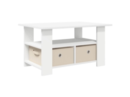 Conjunto 1 Mesa De Café Moderna Vidaxl Branco Derivados De Madeira (77 X 55 X 42 Cm)