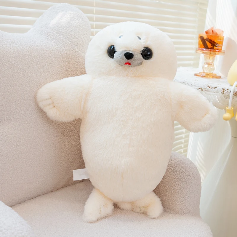 Foca de Pelúcia Realista em Estilo Anime, um Adorável Brinquedo de Pelúcia de Animal Marinho. MDUG (amarelo Claro, 35 Cm)