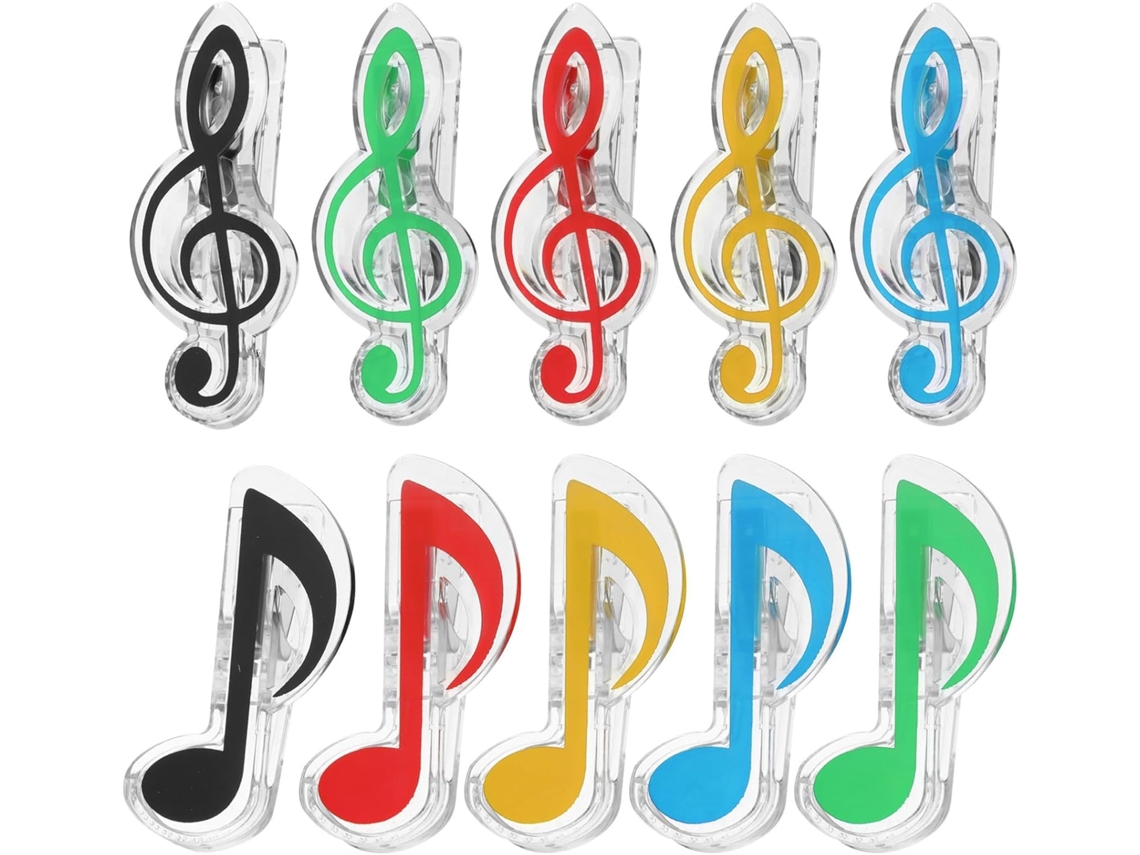 20 Prendedores De Notas Musicais Em Abs, Suporte Partituras E Páginas De Livros Música, Acessórios Ideais