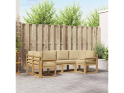 Vidaxl Conjunto De Sofás Para Exterior 6 Unid. Branco E Bege