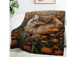 Manta Floral para Gato Maine Coon 100x130 Cm Multifuncional Macia de Flanela Aconchegante Cama Escritório Sone