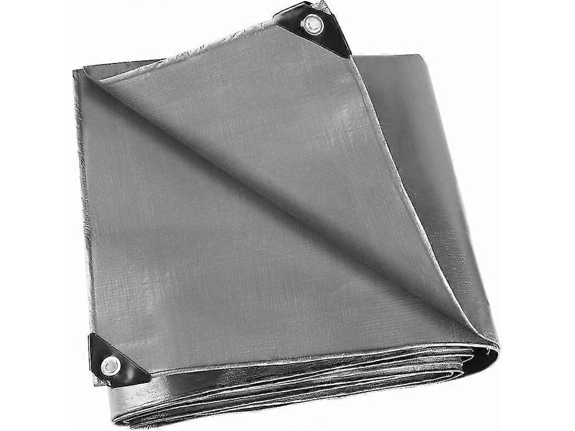 Lona de protección 2x2m, polietileno cinza, impermeável, resistente ao clima, UV e durável | S/MARCA