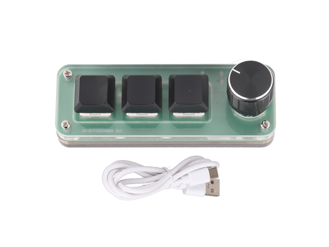 Teclado Mecânico Usb Com Iluminação Rgb No Teclado Pequeno De 3 Botões Chave Para Jogos Osu, Diy E Programação