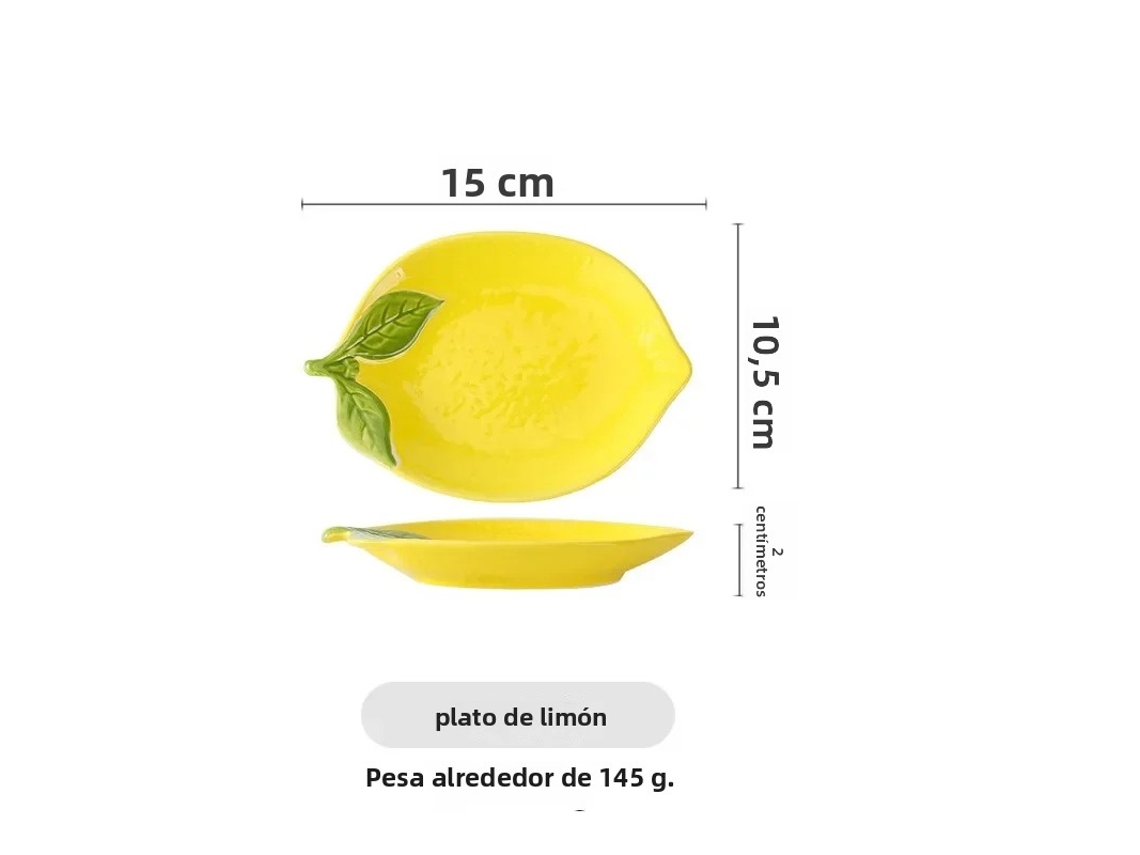 Prato Criativo de Cerâmica em Formato de Limão, Tigela para Sopa, Tigela para Petiscos, Fruteira MDUG (prato de Limão)