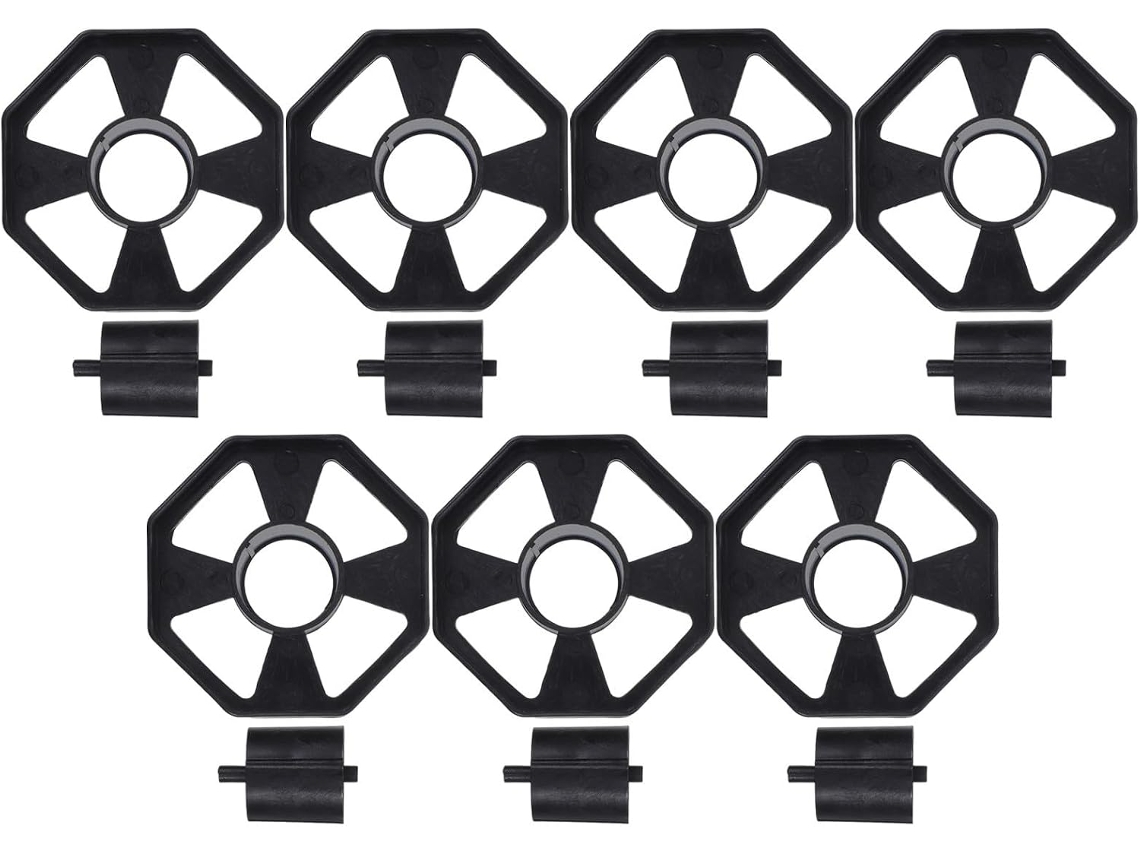 Conjunto de 7 suportes para fita adesiva cicatrizada, leves e em plástico marrom, com rodinhas que minimizam ou atrito