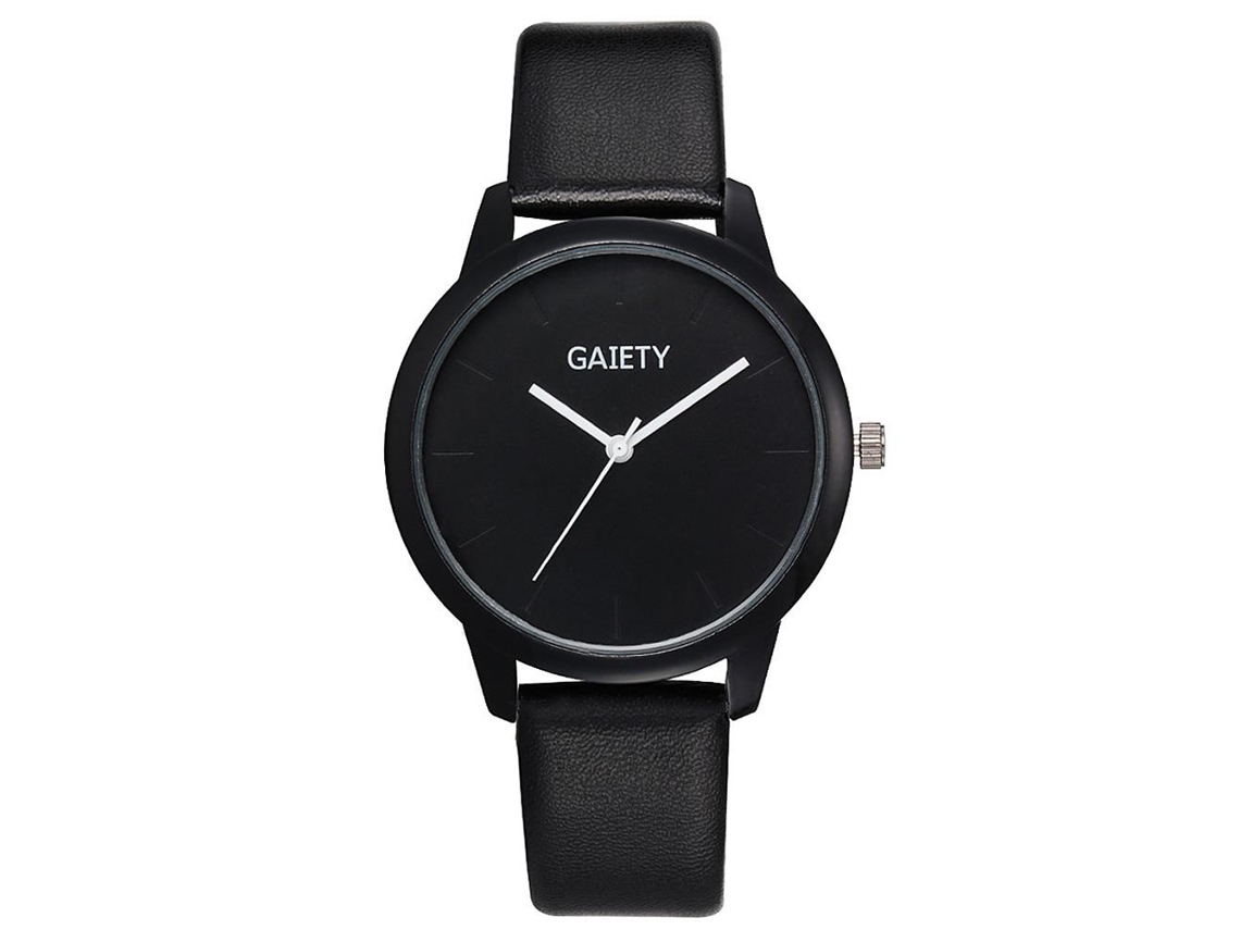 Relógio masculino Gaiety para negócios, estilo simples, pulseira de PU, mostrador redondo, quartzo analógico
