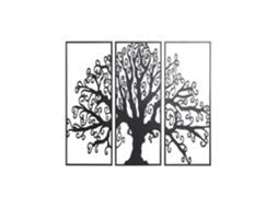 Conjunto de 3 Enfeites de Parede em Forma de Árvore, em Metal, Medindo 105 X 1,3 X 91 Cm. ALEXANDRA HOUSE LIVING