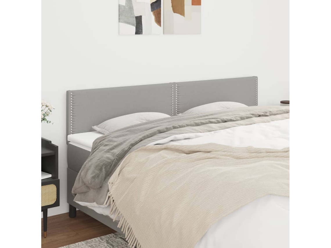 Vidaxl Cabeceiras Cinzento-claro 200x5x78/88 Cm Tecido
