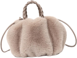 Bolsa De Ombro Feminina De Pelúcia, Estilo Casual, Material Macio, Funcional.