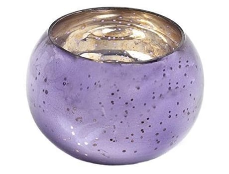Insideretail Mercury Glass With Antique Finish Roung Glass  Votivespurple 6 X 6 Cm, Set Of 12 /Home
