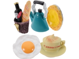 Conjunto Genérico De 5 Ímãs Geladeira Em Resina Com Tema Comida, Decoração Criativa E Adorável Para Geladeira, Mini