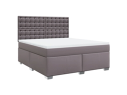 Box Spring Bed, Box Spring Beds Vidaxl Cinzeto Couro Artificial (180 X 200 Cm)