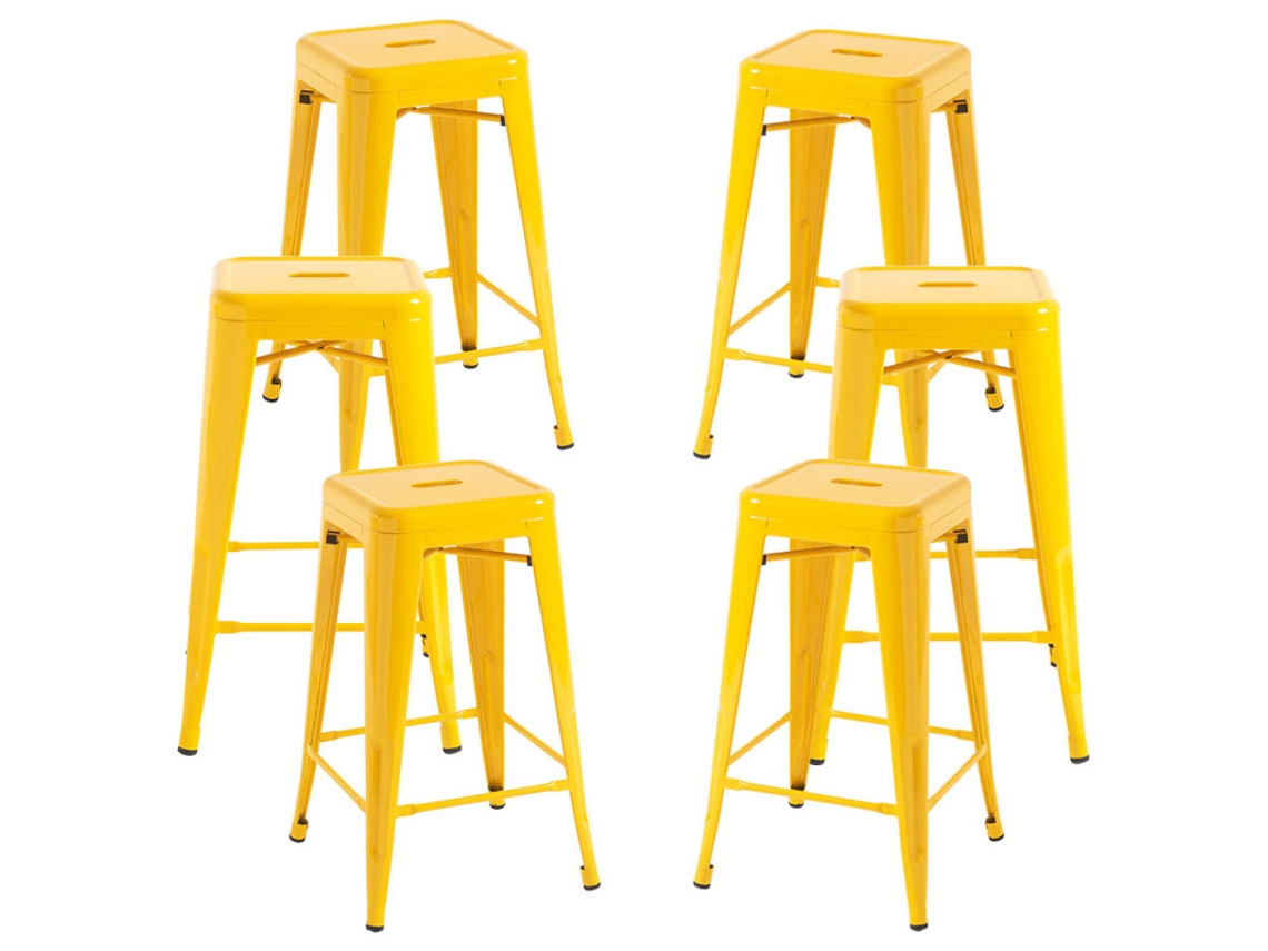 Pack 6 Bancos Torix Baixos 65 Cm - Amarelo