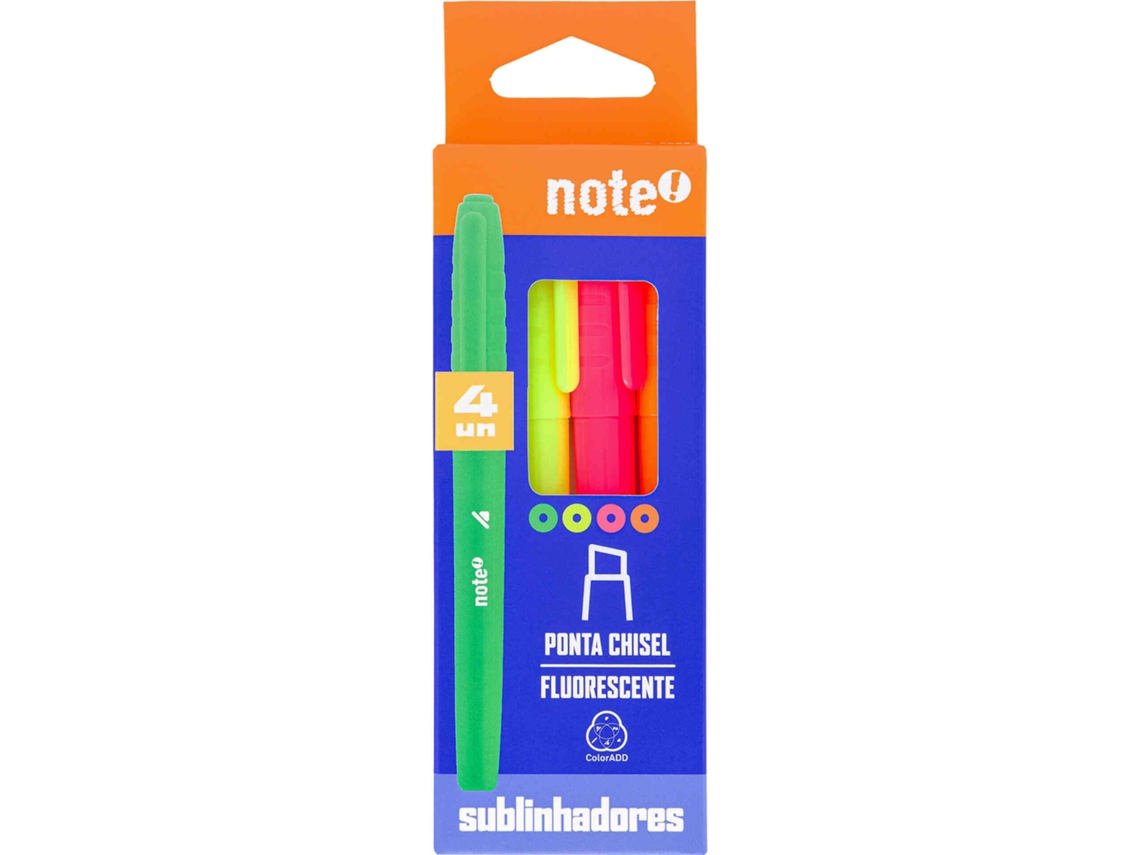 Conjunto 4 Sublinadores Fluorescentes Finos NOTE!