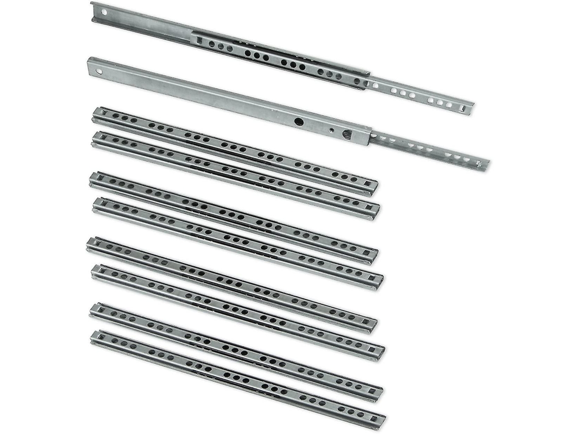 Bimirth 5 Pares (10 Peças) De Trilhos De Esferas/deslizadores Com Rolamento De Esferas Para Gaveta, 17 Mm X 278 Mm, Zincados